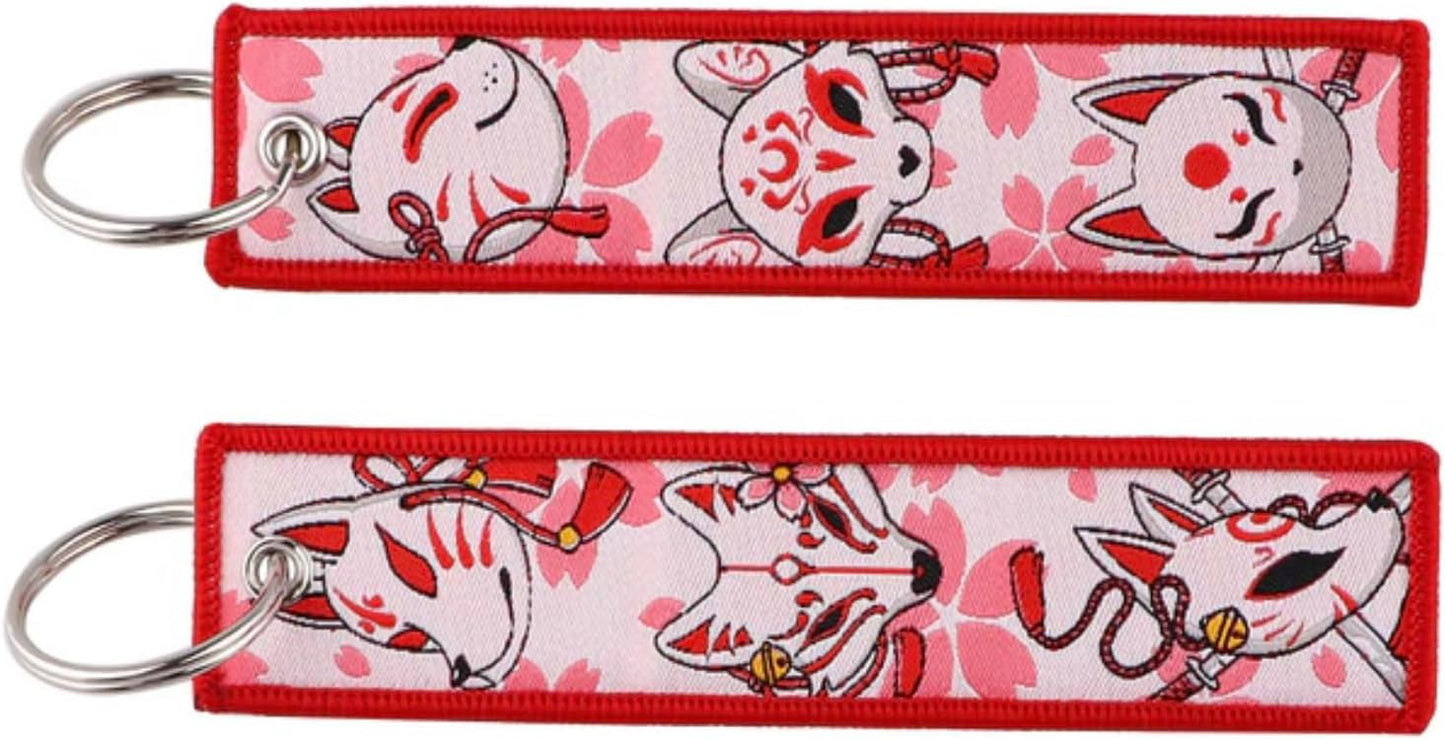 Llavero folclore japonés flor cerezo rosado