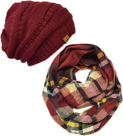 Set bufanda infinita tartán con gorro