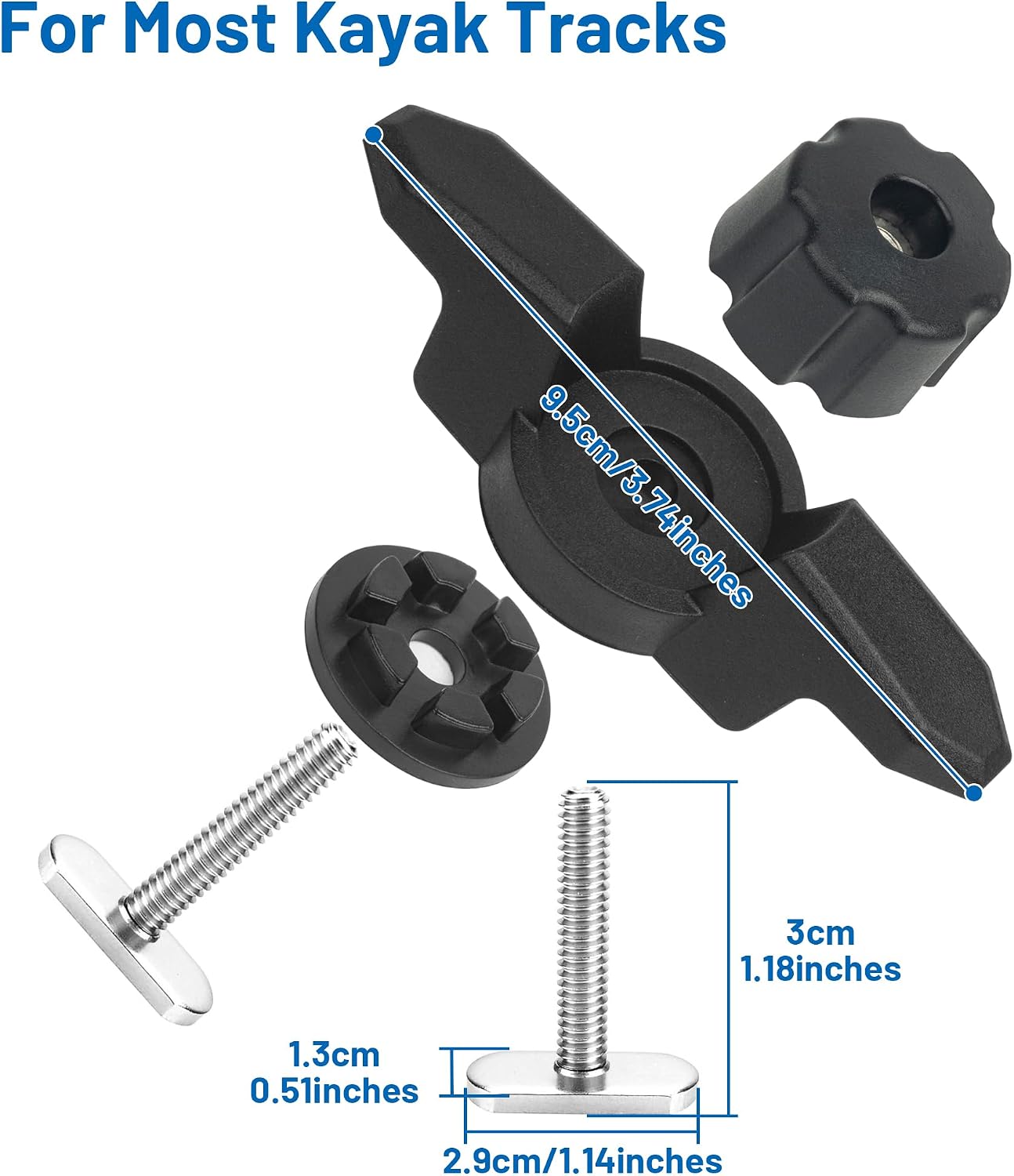Tacos anclaje kayak para riel accesorios 1 pack negro