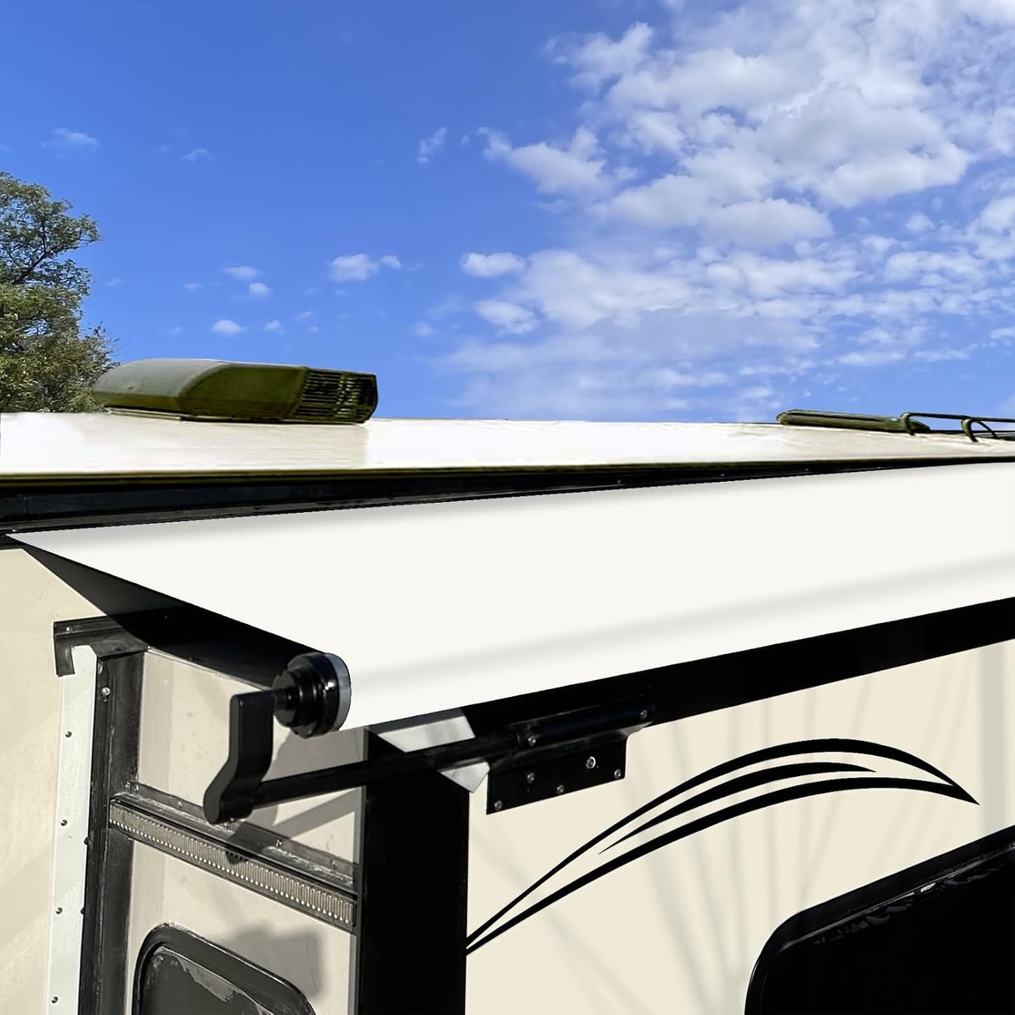 Tela toldo autocaravana 49x250" universal blanca