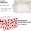 Cesta tela roja y rosa plegable con asa 15x10.2"