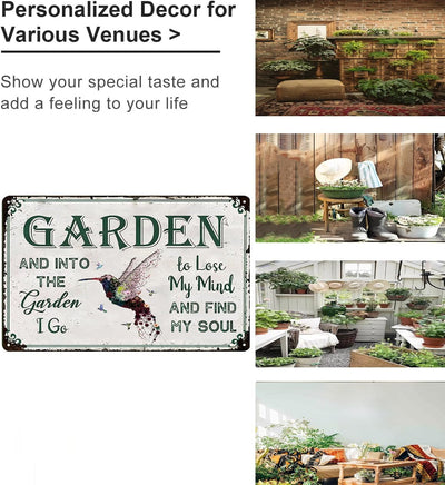 Letrero jardinería vintage texto inglés para hogar jardín
