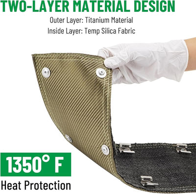 Escudo tubo titanio protector térmico escape 6x24pulg