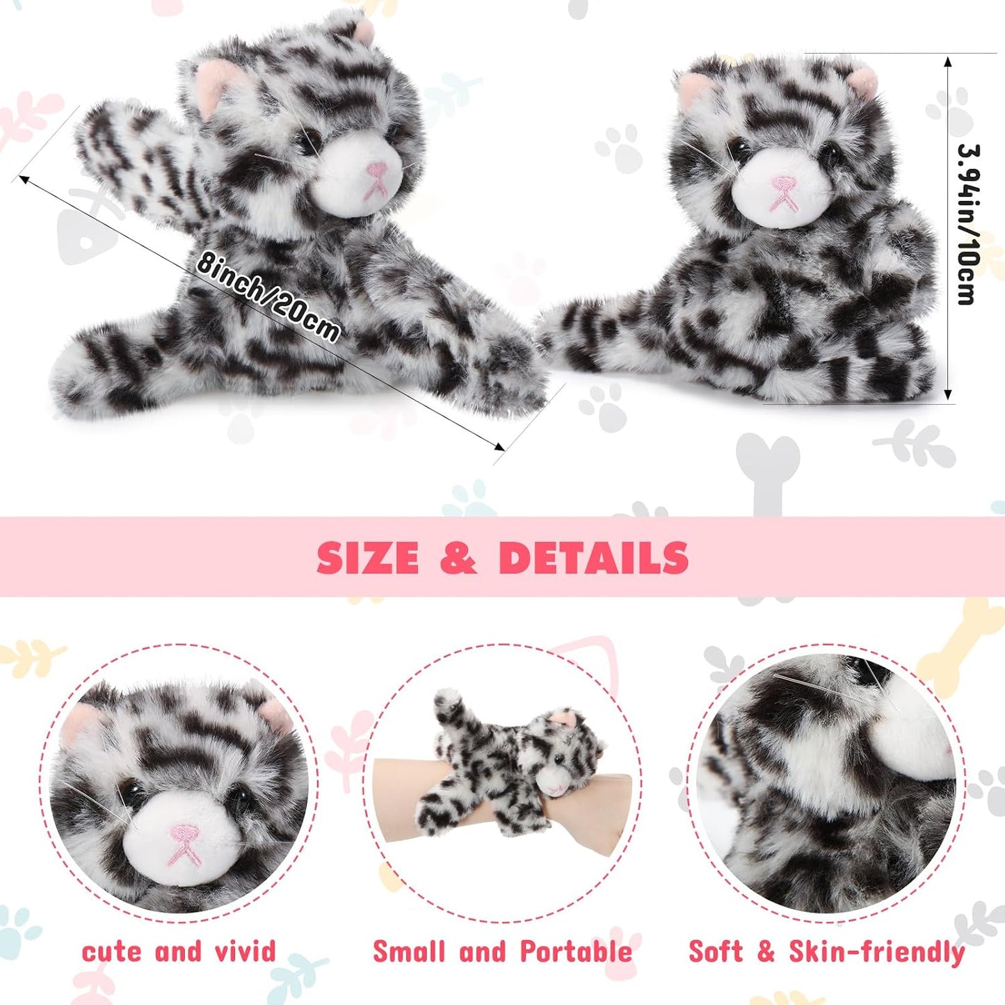 8 Pulseras Peluche Regalo Niños Caja 8"