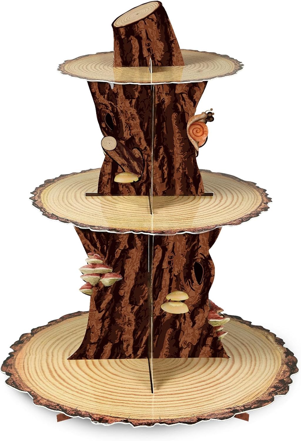 Soporte cupcakes madera rústica 3 niveles fiesta baby shower