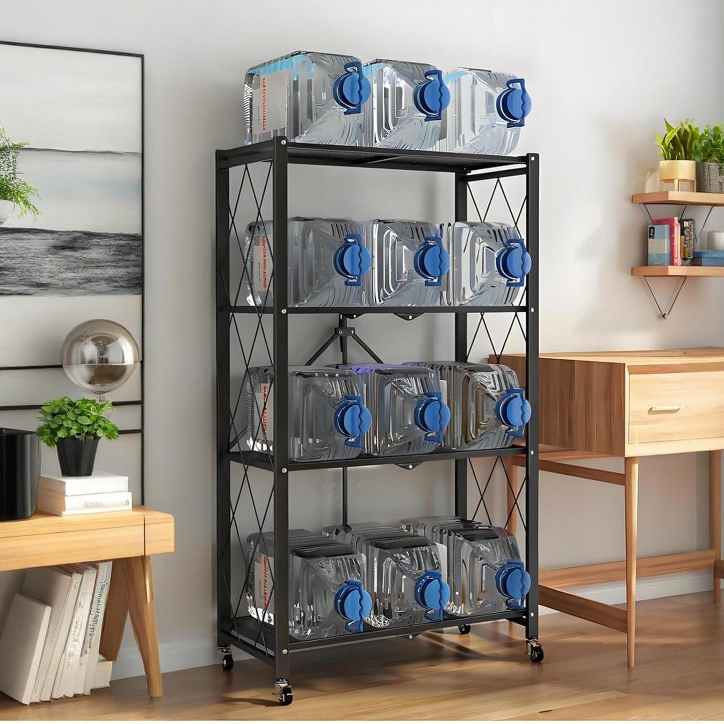 Estante metal plegable cocina garaje 28x14x50"