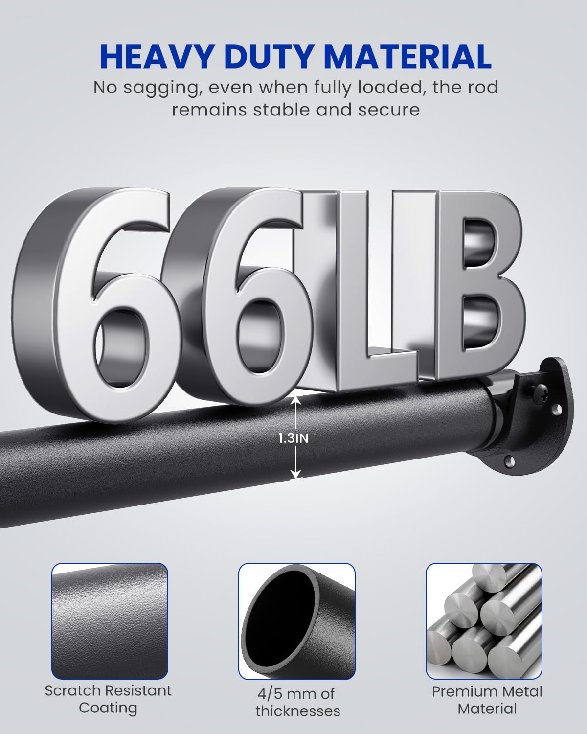 Barras metal ajustable 17-54pulg para colgar ropa