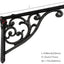 Soportes pared vintage hierro negro 10" set 4