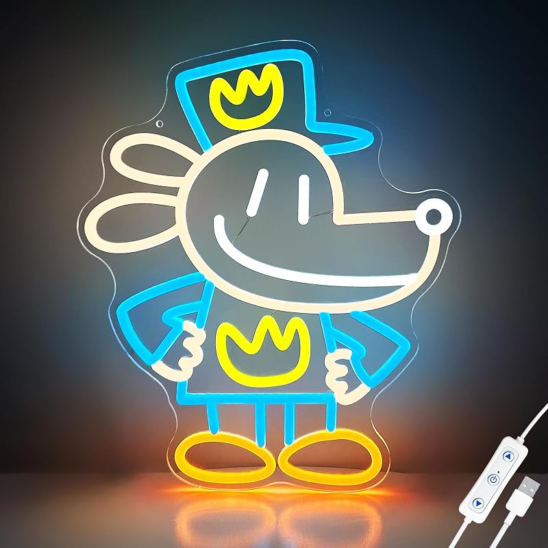 Letrero neón Dog Man LED para dormitorio y set
