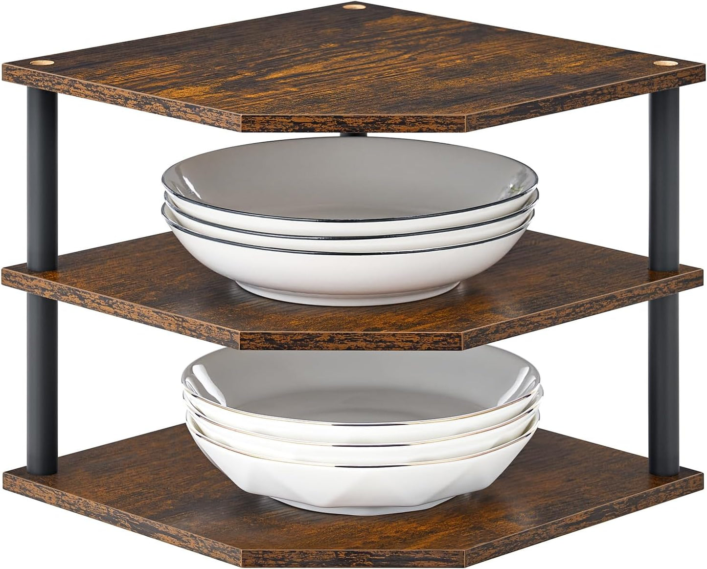 Estante esquinero madera 3 niveles cocina escritorio