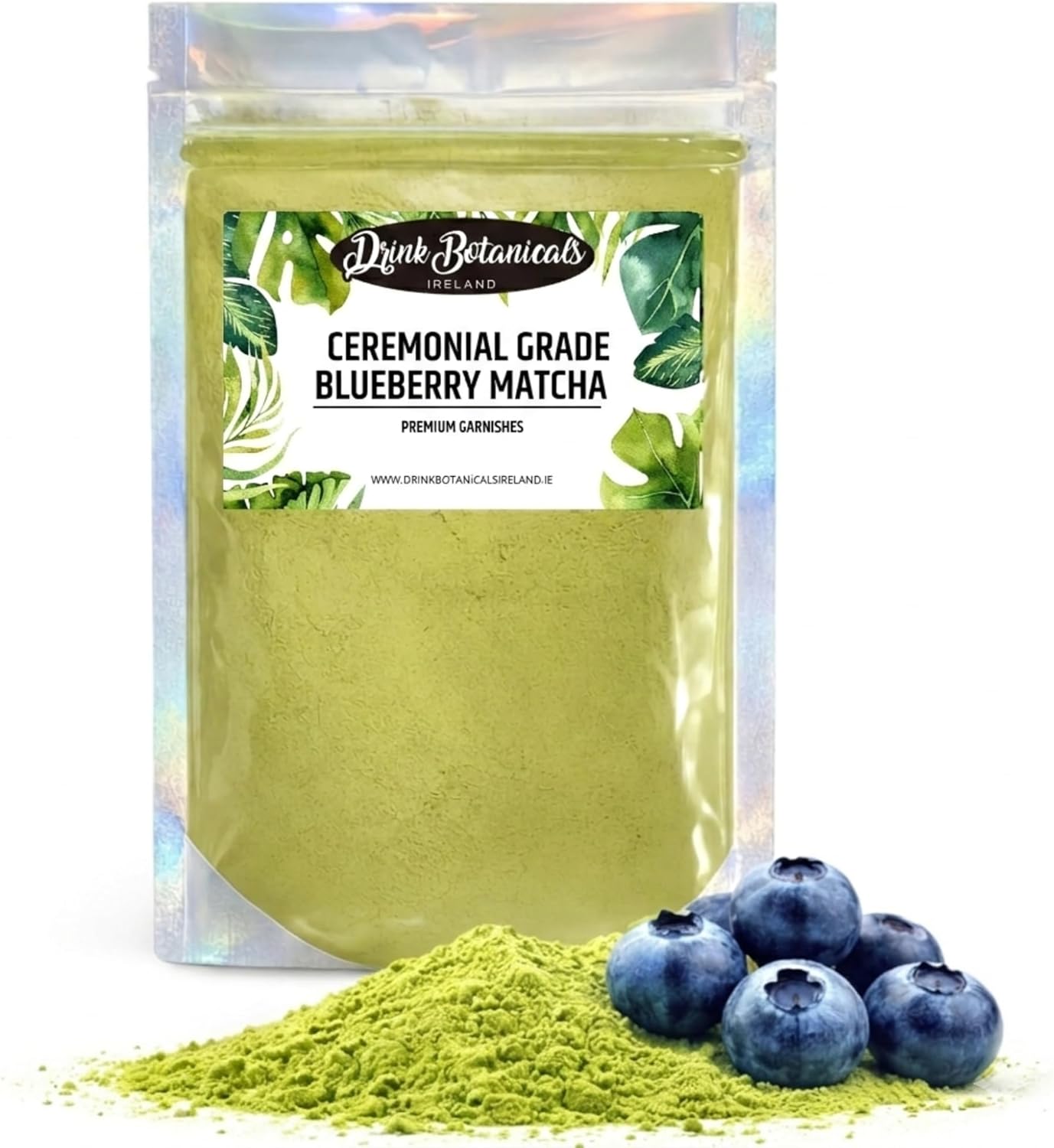 Polvo matcha de arándanos grado ceremonial vegano sin gluten