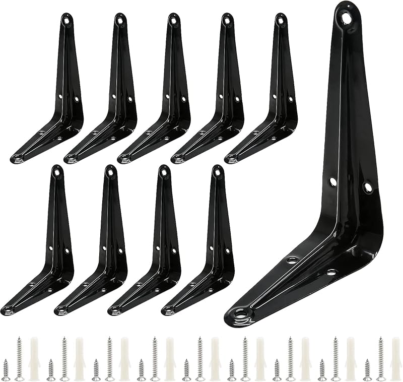 10 Soportes Flotantes Metal 4x3pulg Negro para Tableros