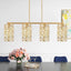 Lámpara colgante 4 luces candelabro cristal dorado