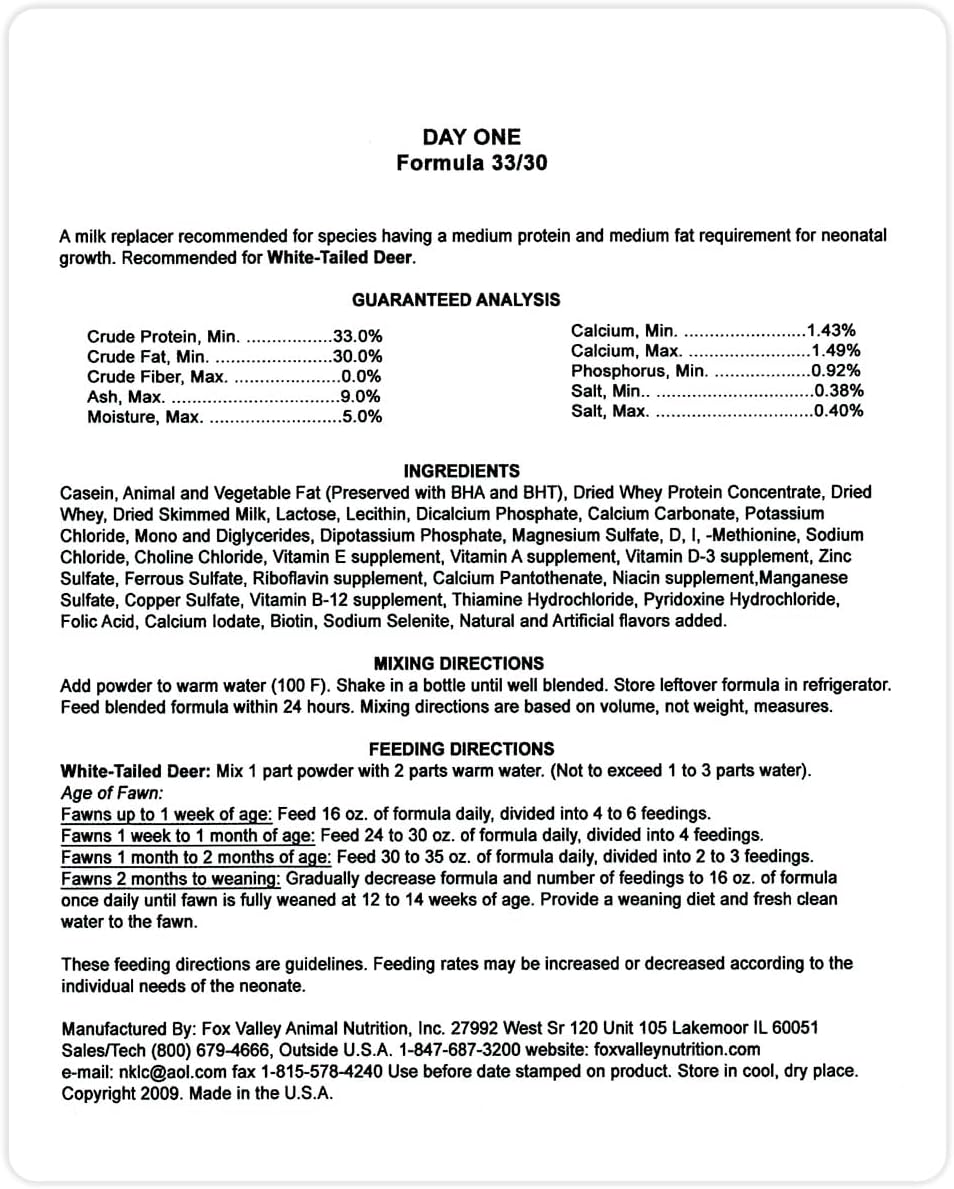 Sustituto leche ciervo cola blanca 3.5lb