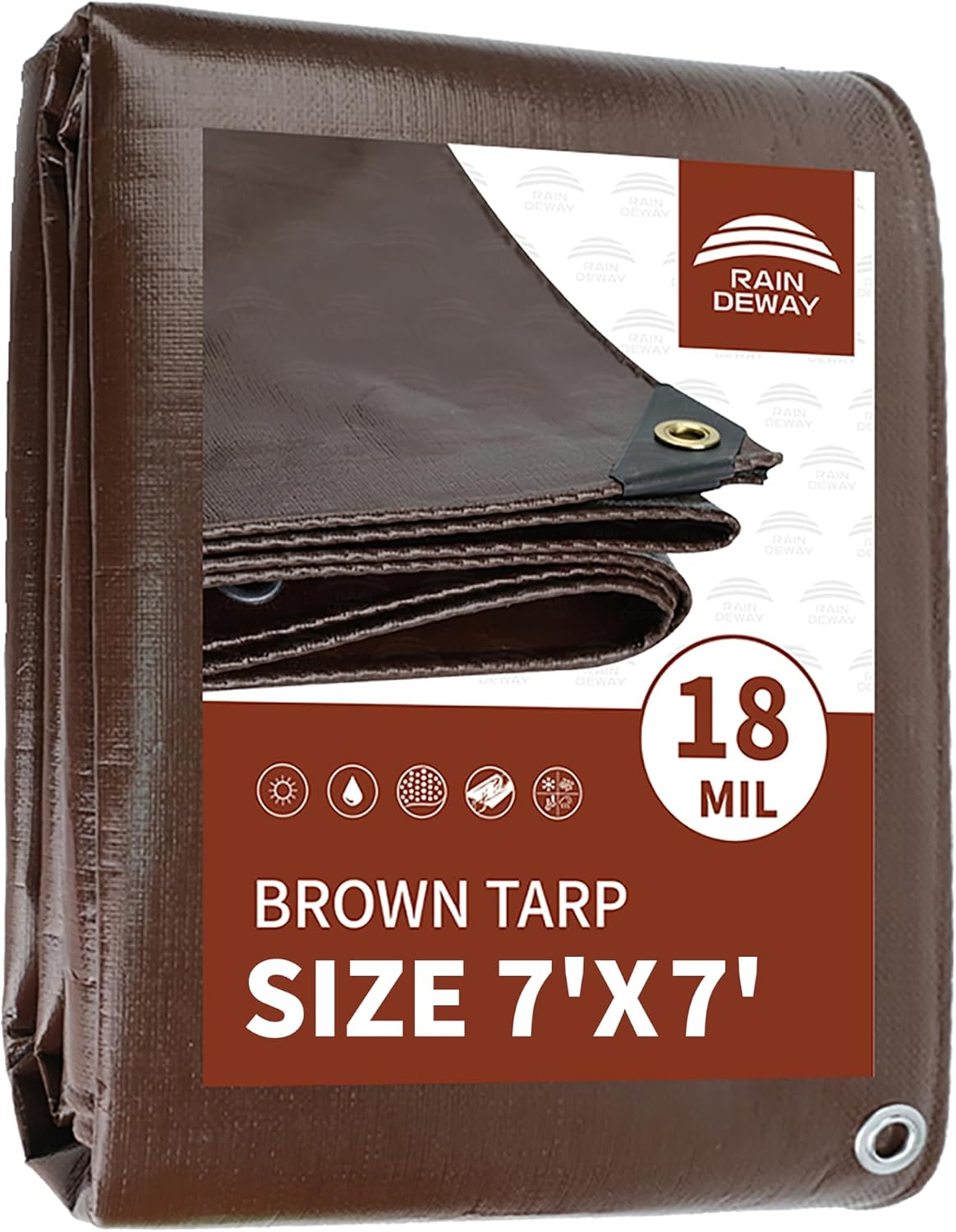 Lona resistente 7x7ft 18mil impermeable color marrón