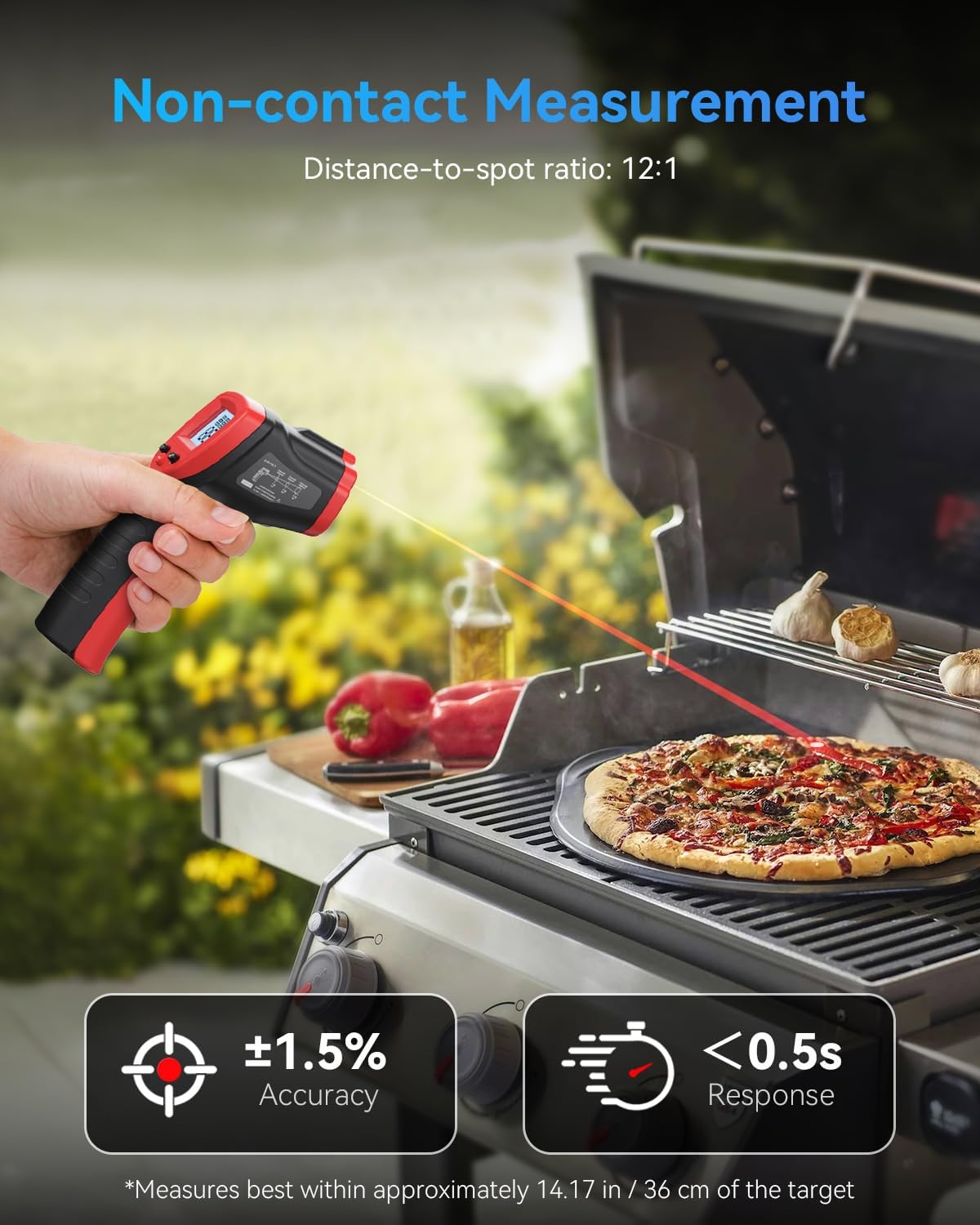 Termómetro infrarrojo sin contacto para cocina BBQ