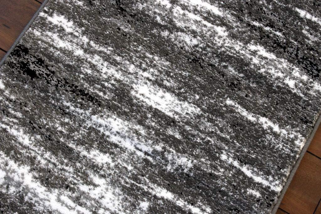 Alfombra área moderna 2x4x11" gris blanco negro