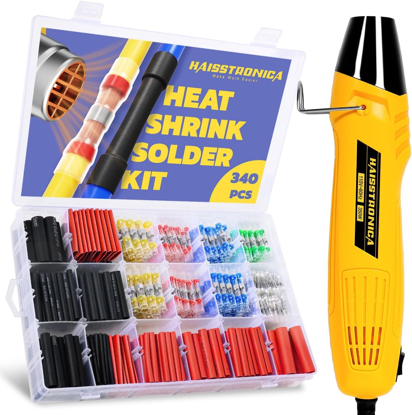 Set 340 Pzas soldadura con conectores termorretráctil