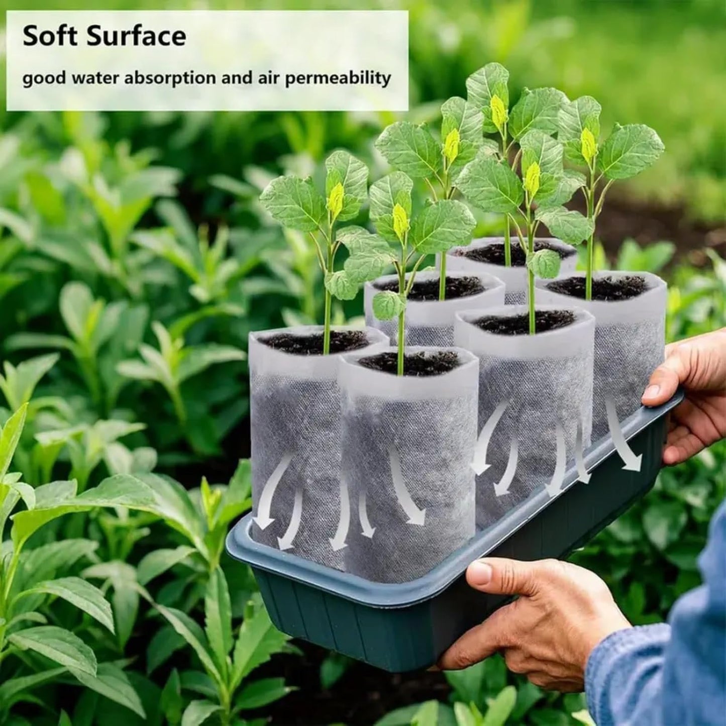 Bolsas cultivo tela no tejida para plantas 9.85x9.85pulg