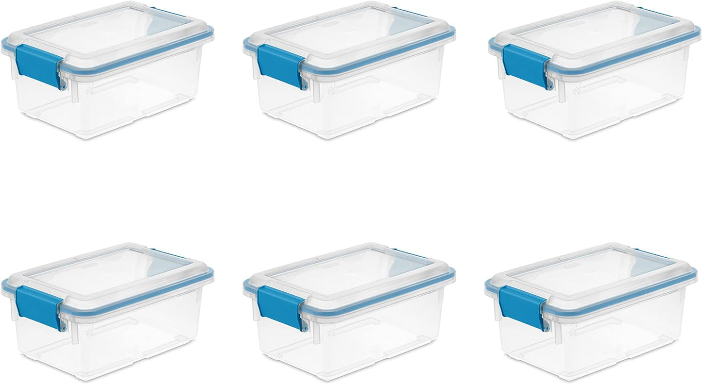 Caja apilable plástico 7.5qt con tapa hermética transparente