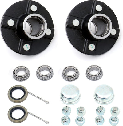 2 Kit cubo remolque 4 pernos 4" ejes 2000lb husillo 1"
