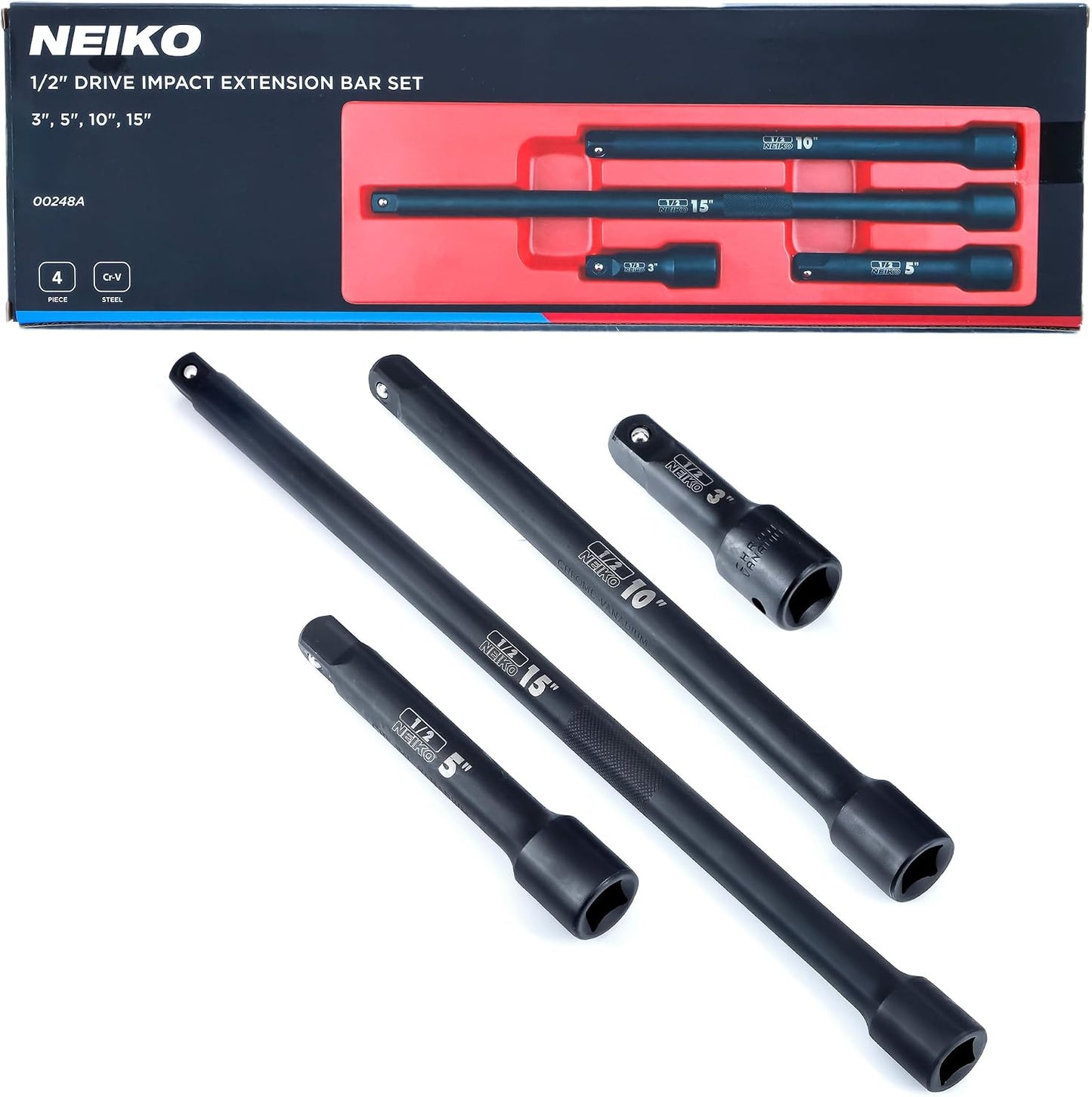 Set extensión impacto 1/2 pulg 3-15 pulg acero CrV