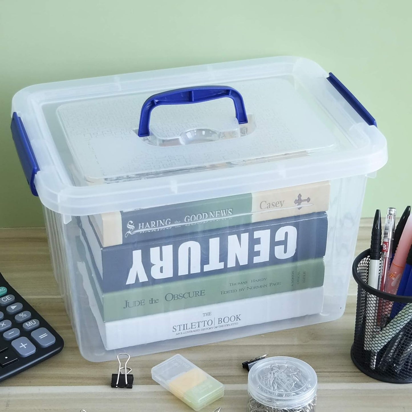 Caja plástico 12qt con tapa set 1