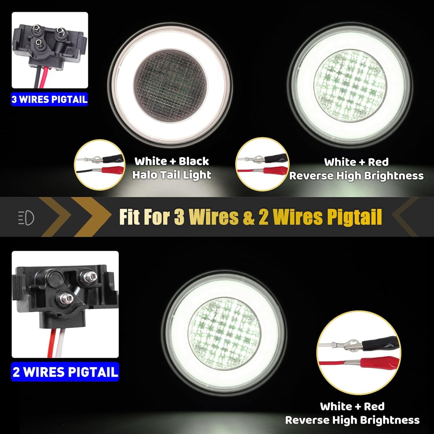 2 Pzas Luces traseras remolque 10,2cm 64LEDs IP67 impermeables