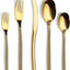 Set 40 Pzas Cubiertos Acero Inox 18/10 Dorado