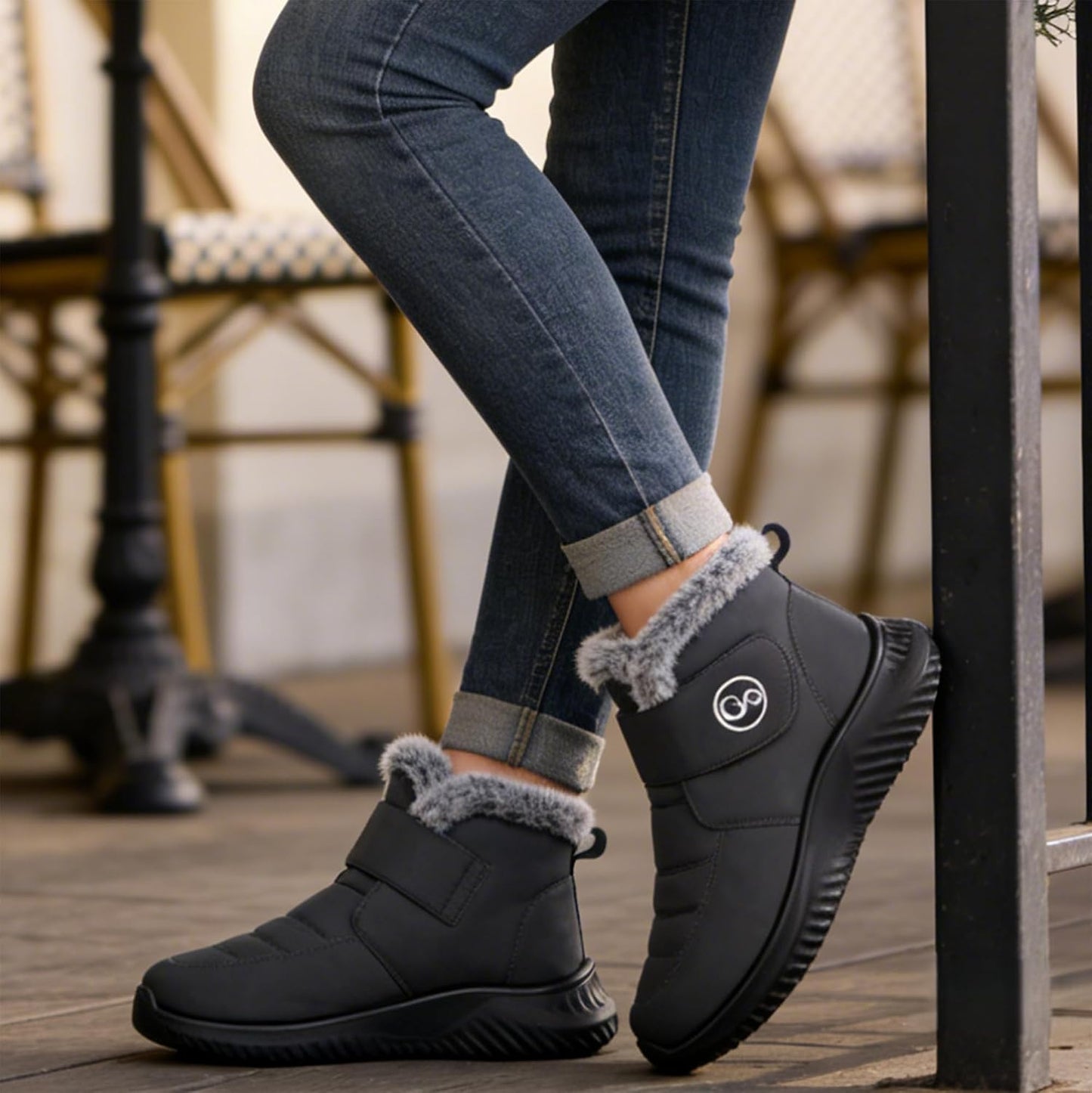 Botas nieve impermeables mujer forro piel antiderrap
