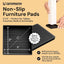 Almohadillas antideslizantes para muebles 3x3pulg pack 8 negro