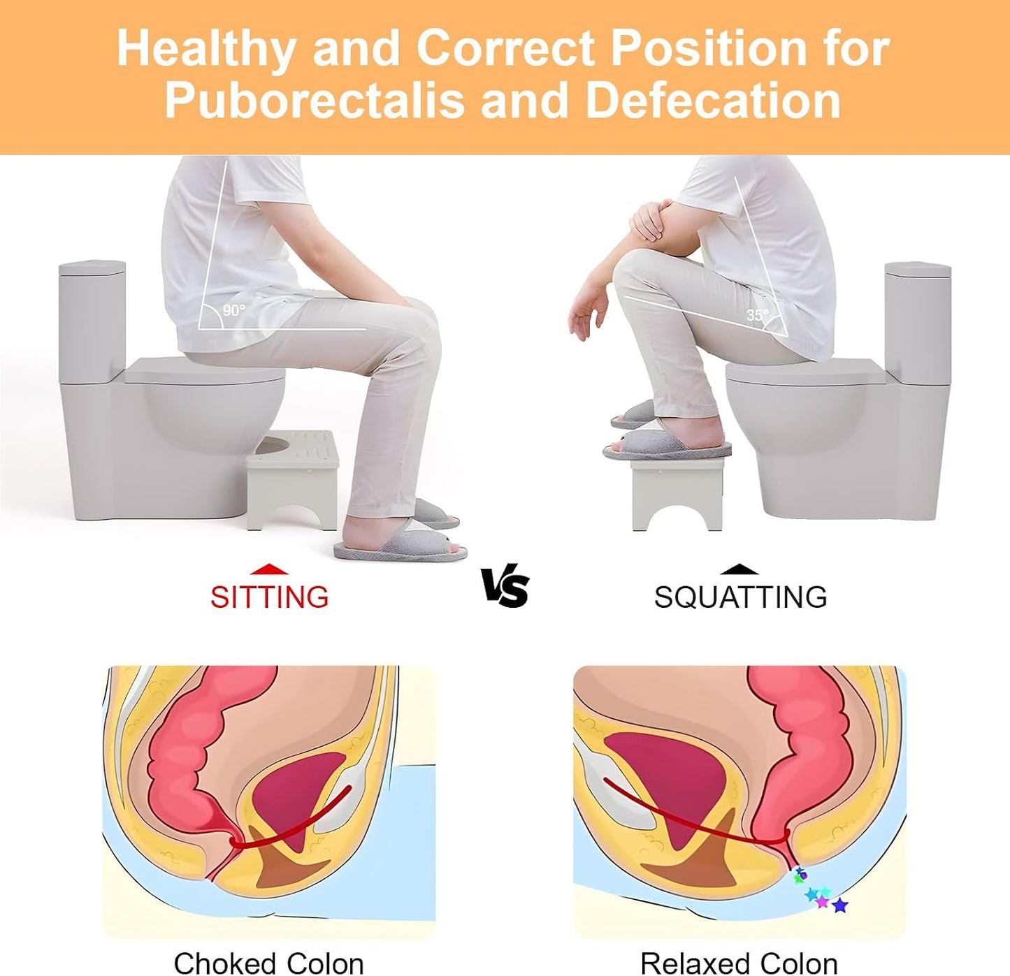 2 Taburetes Blancos Antiderrap para Inodoro Adultos Bambú