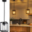2 Lámparas colgantes isla cocina negro ajustable metal transparente