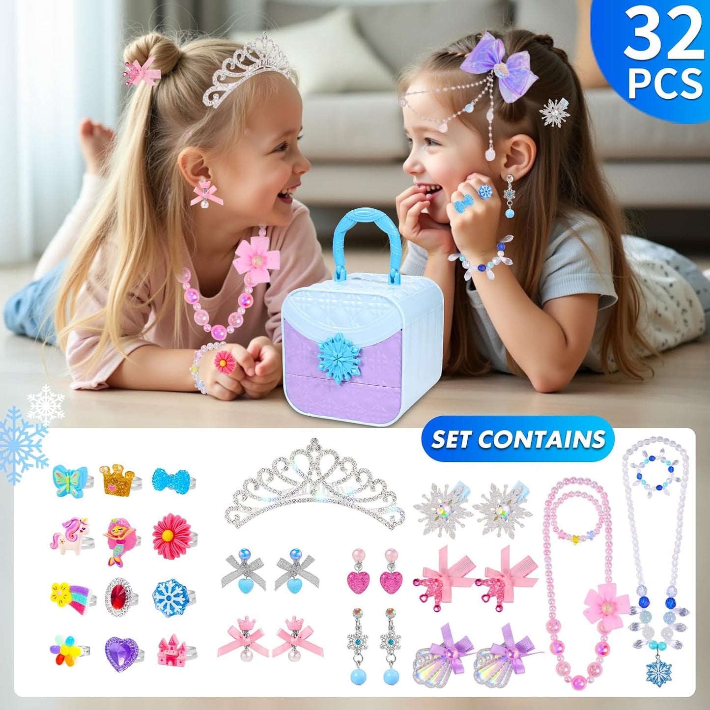Set joyas princesa para niñas 30 pzas 3-10 años