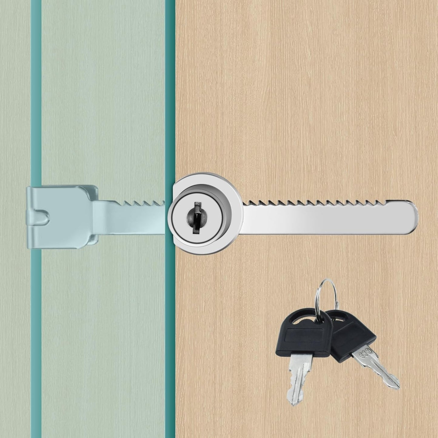 Cerradura trinquete puerta corrediza vidrio cromado