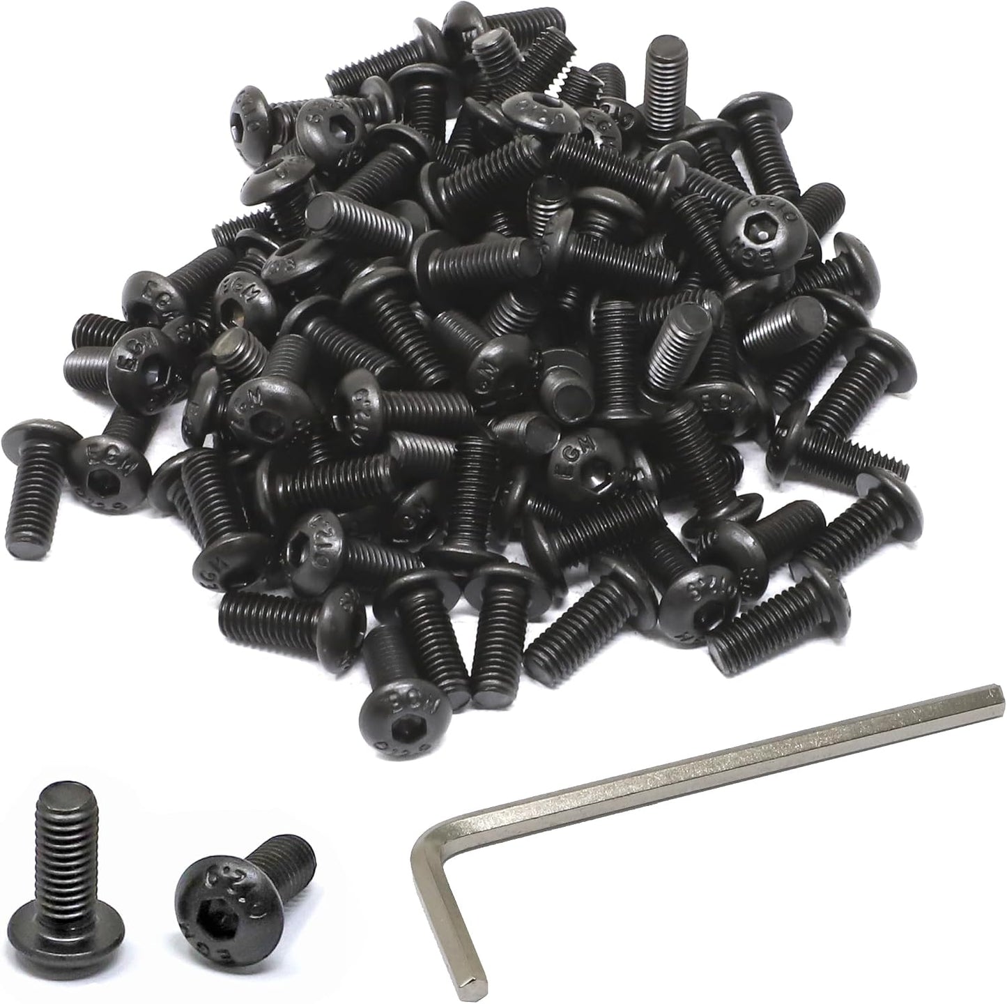 Set 100 tornillos hex M5x12mm acero aleación 12.9 negro