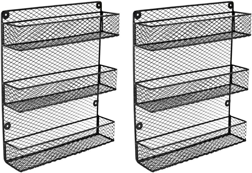 Estante pared especias 3 niveles cocina con 2 estantes