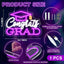Letrero neón Congrats Grad 15.7x11.4pulg luz LED morada USB
