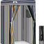 Toldo plegable 4x4 rayas marrones privacidad piscina