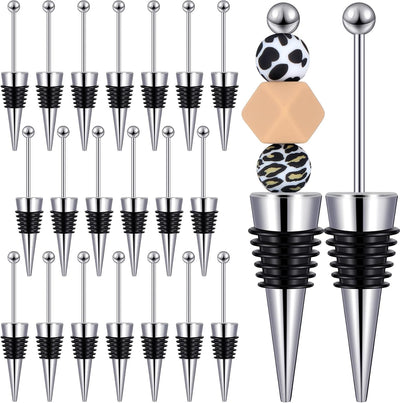 20 Tapones Vino con Cuentas Reutilizables para Regalos