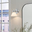 Aplique pared 1 luz 7.25pulg cristal opalo cromo