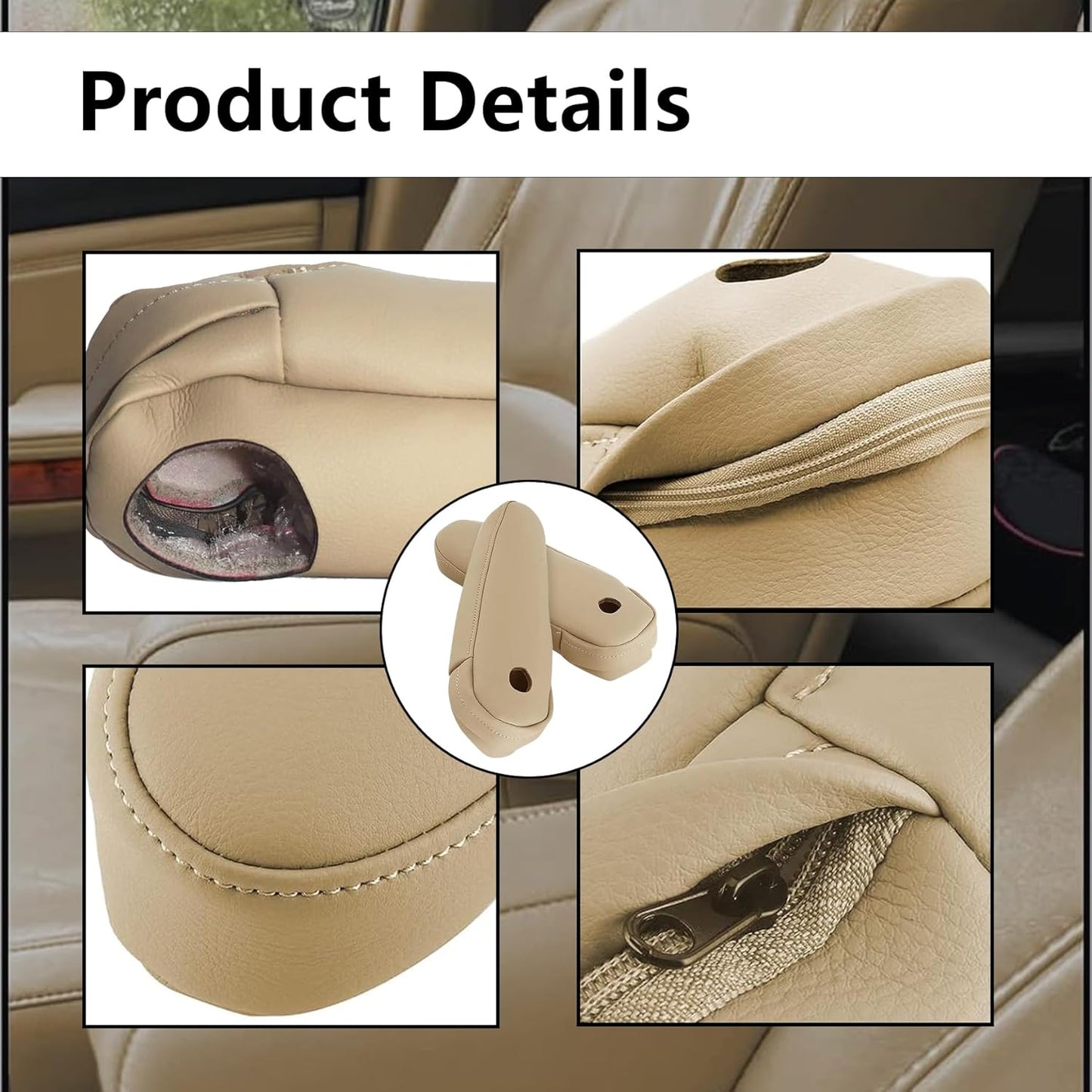2 Fundas reposabrazos cuero beige tostado comp Lexus RX