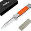 Cuchillo EDC acero inox G10 cierre seguridad naranja