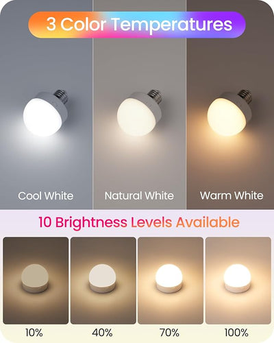 Bombillas LED RGB inalámbricas con control remoto 15 colores