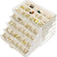 Joyero acrílico 5 cajones 90 compartimentos terciopelo beige