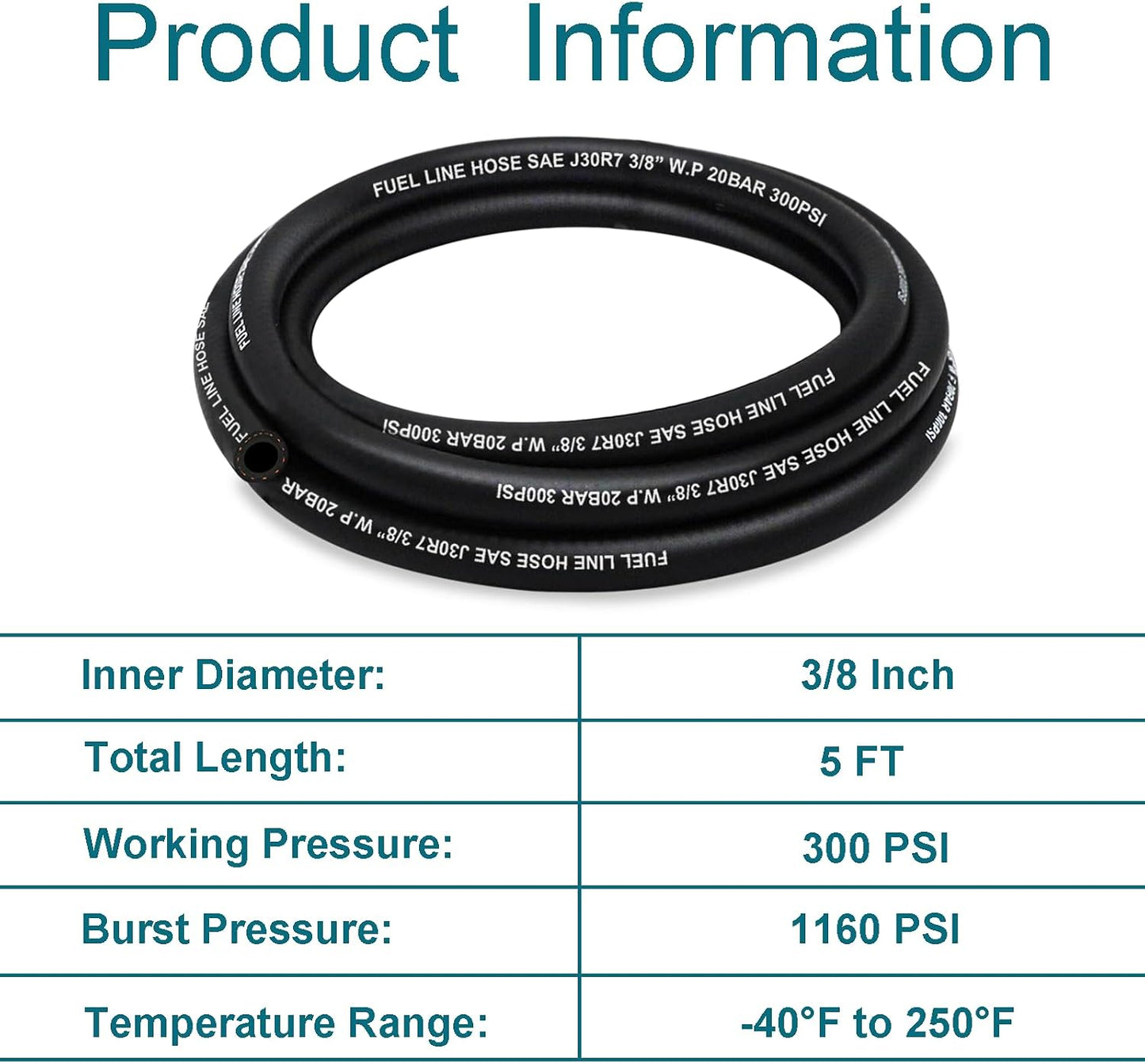 Manguera combustible 3/8pulg 5ft J30R7 NBR