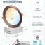 12 Luces LED Empotrables 6pulg 5 CCT Regulables 2700-5000K