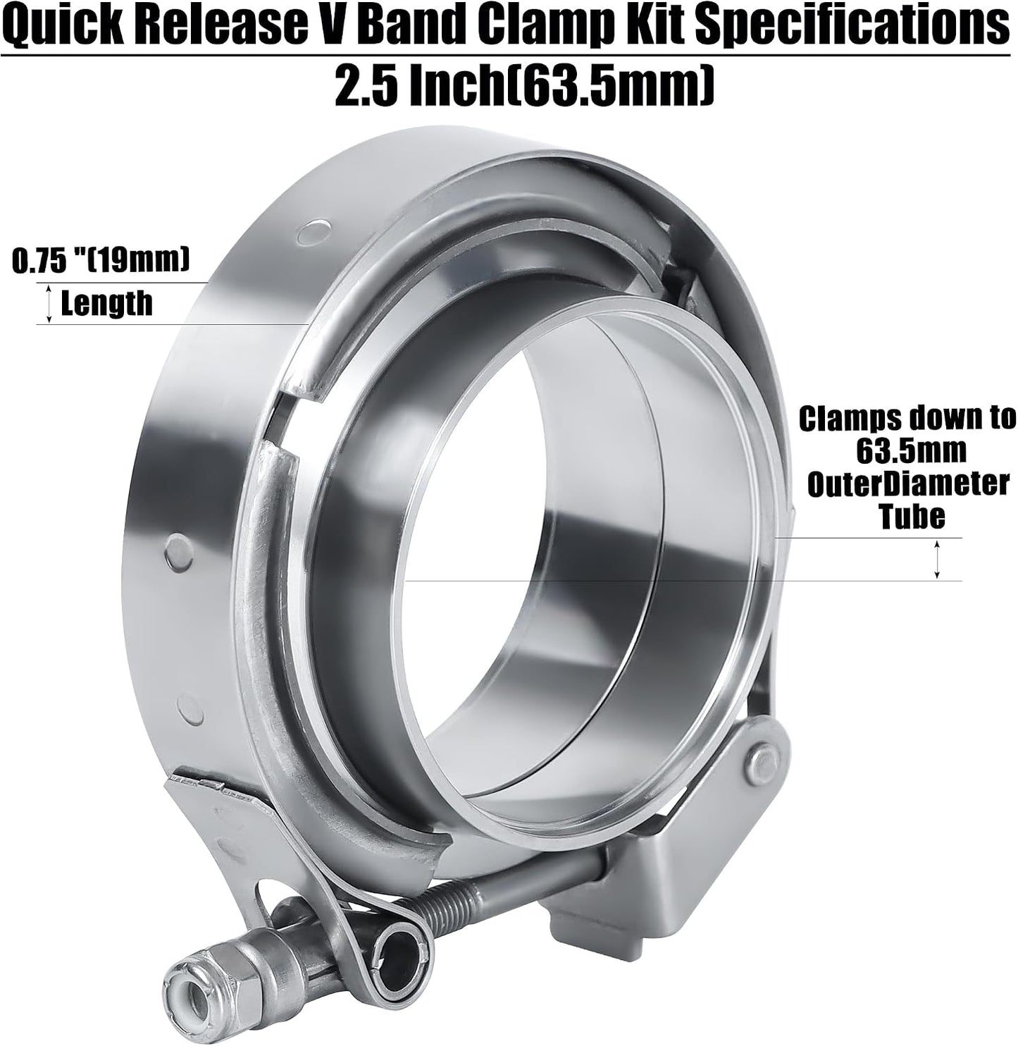 Banda abrazadera 2.5" acero inox 304 liberación rápida