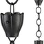 Cadena lluvia 6 tazas aluminio negra 2,6m con clip