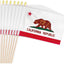 20 Banderas California 5x8" en palo madera